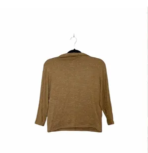 Banana Republic Mock Neck Thin Sweater Dark Tan Soft Knit thumbnail 6