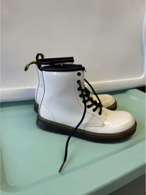 Dr. Martens White Patent Leather Lace-Up Boots Size US 4 thumbnail 2