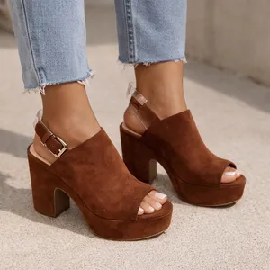 CL by Laundry Brown Suede Heels Size 6 thumbnail 1