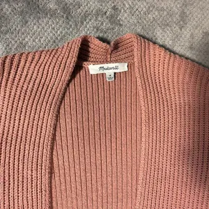 Madewell Dried Petal Pink Nolan Ribbed Open Front Cardigan Medium Cotton Pocket thumbnail 3