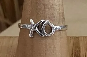 XO Ring, Hugs And Kisses Sterling Silver Ring thumbnail 1