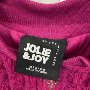 Jolie & Joy Popcorn Texture Cropped Bomber Jacket Magenta Pink Zip Up Medium thumbnail 7
