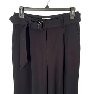 Babaton Aritzia Womens Wide Leg Belted Pleated Front Dress Pants Black‎ Size 4 thumbnail 2