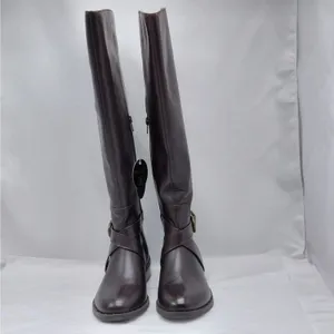 INC Fadora Brown Leather Riding Boots Womens 6M Knee High Zip Equestrian Western thumbnail 6