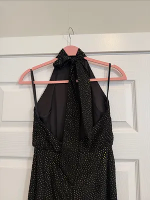 Revolve x House of Harlow 1960 Sana Black and Gold Halter Jumpsuit XS thumbnail 4
