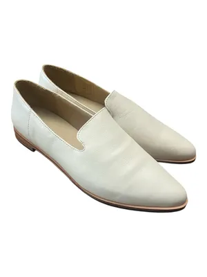 Patina Portland Leather Loafers Womens 9.5 Cream Minimalist Slip On Flats thumbnail 2
