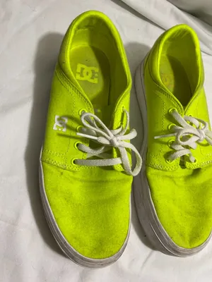 DC Trase Platform TX SE Neon Yellow Canvas Sneakers Women's Size 9 Skate Shoes thumbnail 4
