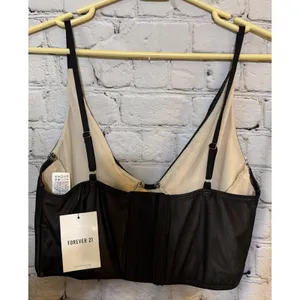 Forever 21 Mesh Corset Top Black Womens’s L Nwt thumbnail 3