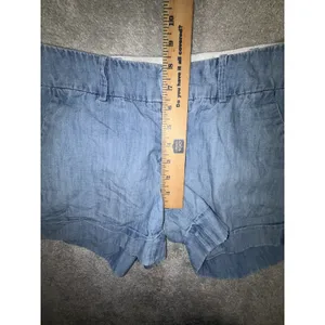club monaco chambray shorts womens‎ size 4 blue lyocel soft thumbnail 6