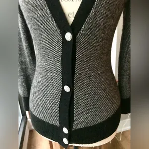 J Crew Gray V-neck Cardigan with Four Button Closure Sz S thumbnail 2