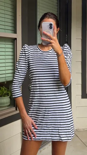 A.L.C. Striped Mini Dress thumbnail 1