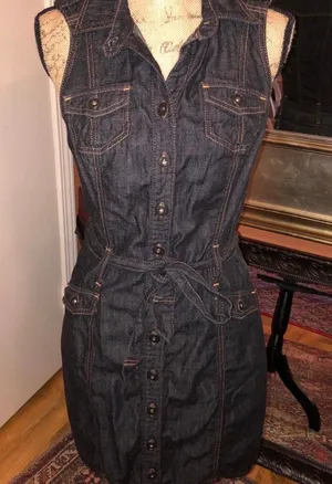 Guess Sleeveless Denim Midi Dress thumbnail 1