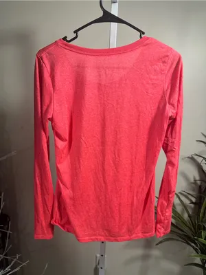 N246. Nike Women's Long-Sleeve Scoop Neck Top - Coral Pink thumbnail 4