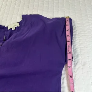 Pinch 100% Cotton Purple V-Neck Mini Dress With Pockets thumbnail 8