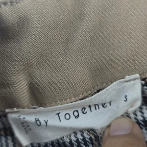 By Together Multicolor‎ High Rise Houndstooth Plaid Wide Leg Pants Size Small thumbnail 5