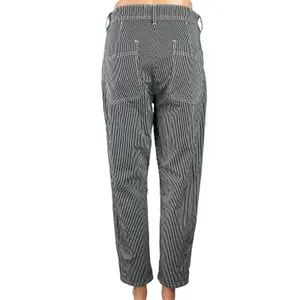 Maison Standards Black White Striped High Waisted Straight Denim Jeans Size 36 thumbnail 3