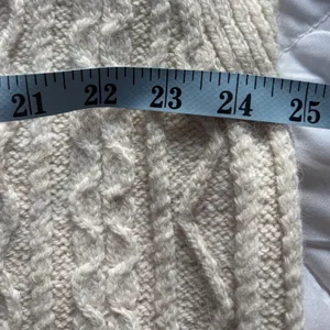 Anthropologie Ivory Cable Knit V-Neck Oversized Sweater Vest XL OB1672771 thumbnail 7