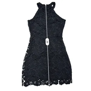 Lulu's Love Poem Black Crocheted Lace Dress SMALL Sunflower Pattern‎ LBD thumbnail 9