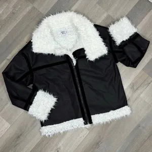 Princess Polly‎ Mariana Jacket Small Medium Black PU Faux Fur Lined Moto Biker thumbnail 16