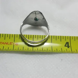 Natural Green Onyx 925 Silver Gemstone Ring Size 8 thumbnail 4