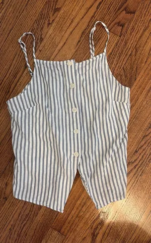 stripped linen tank top Blue Size M thumbnail 1