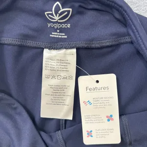YogiPace Navy Blue Wide Leg Athletic Pants Drawstring Waist Womens Medium NWT‎ thumbnail 4