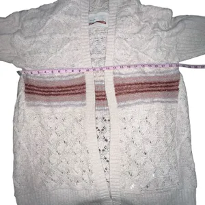 Anthropologie Pilcro Jemma Cable-Knit Open Cardigan Women Size XS/S Beige‎ Wool thumbnail 7