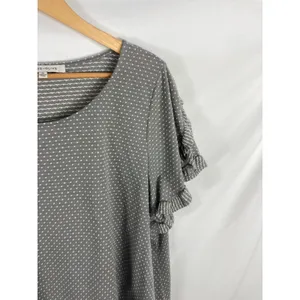 Rose + Olive Patterned Ruffle Sleeve Blouse Size 2X thumbnail 2