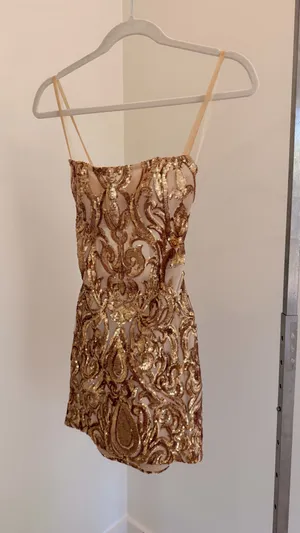 * 4622 alyce paris square neck sequin hoco dress size 2 (petite) lace up back thumbnail 3