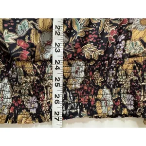 DR2 by Daniel Rainn Black Blouse Sz XL Multi Floral Metallic Gold Tie Front Boho thumbnail 9