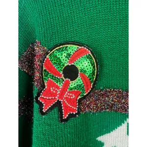 Women's Forever 21 Christmas Sweater Green/Red Size S. Ugly Christmas thumbnail 5