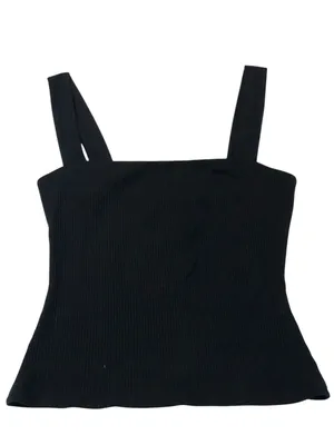 Reformation Julia Ribbed Sweater Tank - Black - Medium thumbnail 2