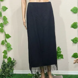 Pendleton Vintage Wool Elegant Black Maxi Skirt thumbnail 4