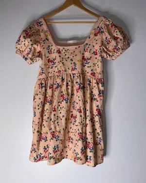 Love Shack Fancy Floral Cotton Corduroy‎ Peachy Mini Dress Size 10 thumbnail 1
