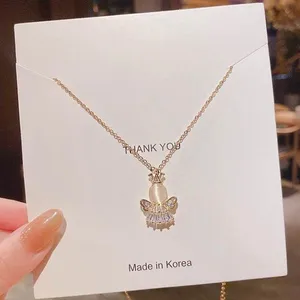 18K Gold Plated Angel Pendant Necklace for Women thumbnail 1