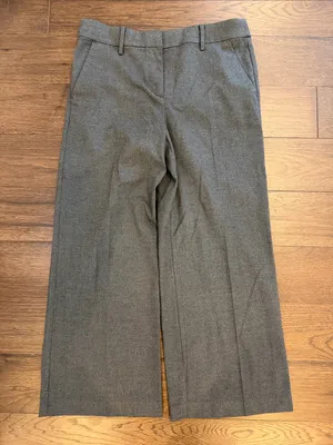 LOFT Gray Tailored Wide Leg Cropped Dress Pants Size 4 - C36-073 thumbnail 1
