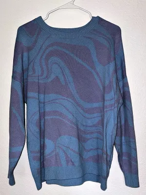Hollister Textured Knit Crew Neck Sweater Blue & Purple Medium thumbnail 2