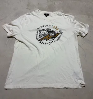 Frye cream Hell-Cat Graphic Crewneck Tee XL thumbnail 1