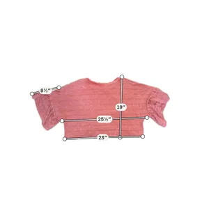 Roxy Coral Cropped Ruffle Sleeve Knit Top‎ Medium Boho Beach thumbnail 6
