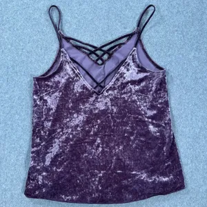 American Eagle Outfitters Crushed Velvet Cami Top Size Small Strappy Crossover thumbnail 7
