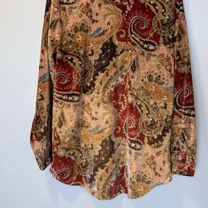 Soft Surroundings Size-S Montaigne Paisley Burnout Velvet‎ Tunic Shirt Blouse thumbnail 12