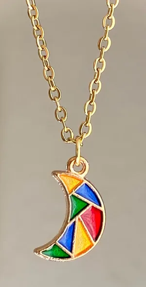 Handmade celestial whimsical retro simple moon necklace🌟 thumbnail 2