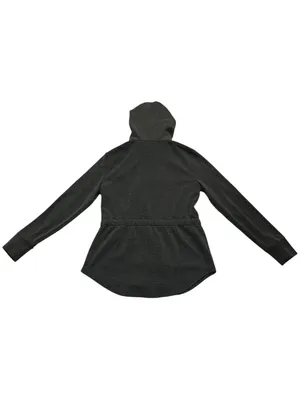 White House Black Market Grey Heather Drawstring Full Zip Hooded Athletic Jacket thumbnail 4