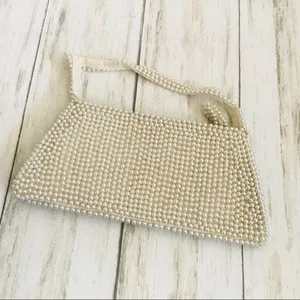 White Faux Pearl Bridal Bag Vintage thumbnail 8