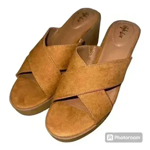 Style & Co. Womens‎ Brown Strappy Wedge Sandals, Size 9 thumbnail 1