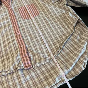 Urban Outfitters Out From Under Button Down Plaid‎ Striped Top Small thumbnail 12