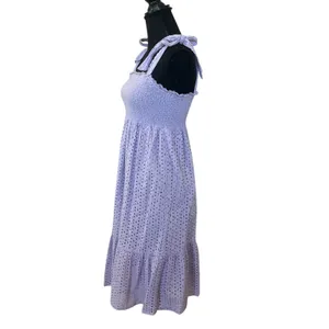 Slate & Willow Purple Eyelet Smocked Nap Dress XS Sundress Cotton Party $155 thumbnail 9