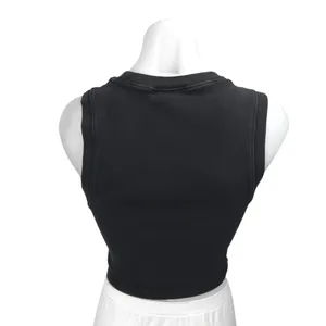 Zara Black Rib Knit Sleeveless Racerback Cami Camisole Crop Sweater Tank Top L thumbnail 2