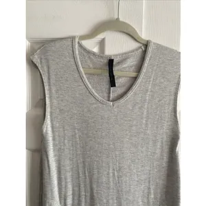 Gaiam Zen Shift Dress Womens Size XS Gray Sleeveless V-Neck Pockets French Terry thumbnail 2