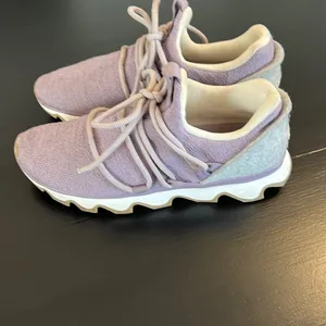Sorel Kinetic Lite Lace Sneakers Lavender Purple Knit‎ Grey Felt Women 7.5 thumbnail 3